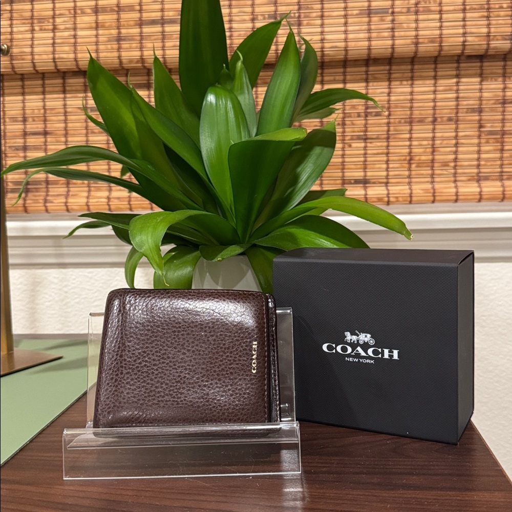 Coach Dark Brown Leather Wallet